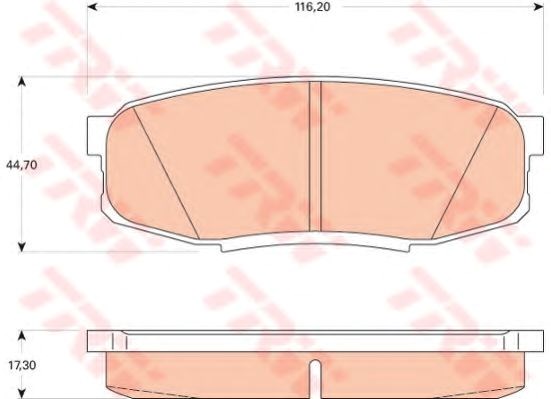 Задні колодки GDB3491 TRW