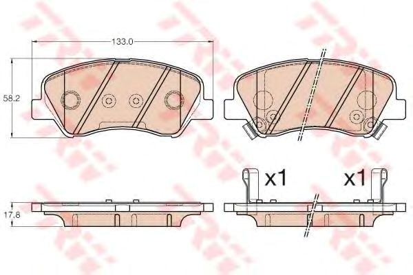 Колодки гальмівні дискові комплект GDB3548 TRW