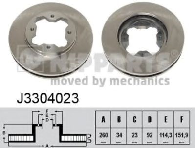 Гальмо дискове переднє J3304023 NIPPARTS