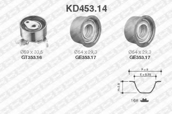 Комплект ременя газорозподільного механізму KD45314