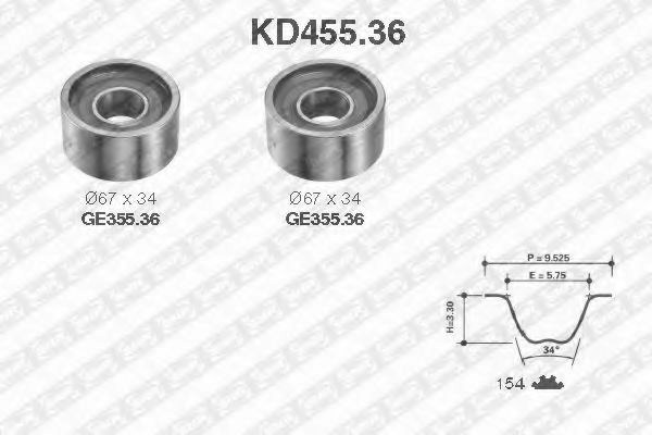 Kd455.36  ntn-snr - ремкомплект ременя грм KD45536