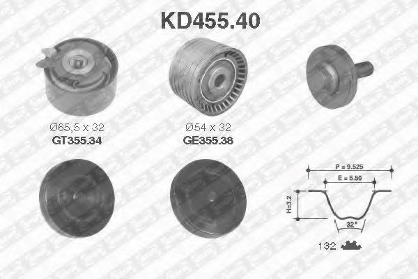 Ремонтний комплект для заміни паса  газорозподільчого механізму KD45540