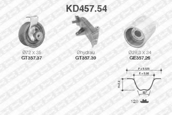 Роликовий модуль натягувача ременя (ролик, ремінь) KD45754