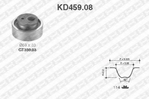 Ремонтний комплект для заміни паса  газорозподільчого механізму KD45908
