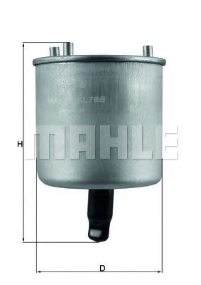 Фільтр паливний psa 1.6 hdi 10- (вир-во knecht-mahle) KL788