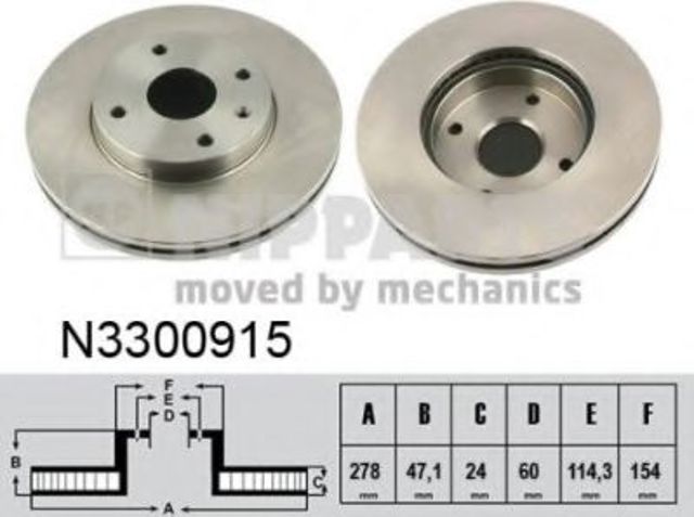 Диск переднього гальма N3300915 NIPPARTS