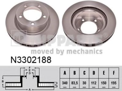 Диск переднього гальма N3302188 NIPPARTS