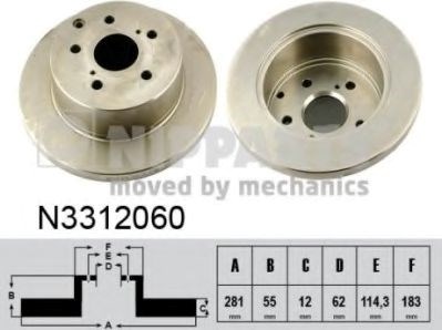 Диск гальмівний задній N3312060 NIPPARTS