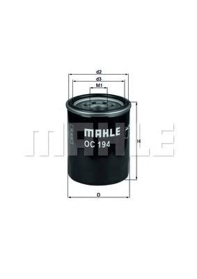 Фільтр масляний двигуна mazda (вир-во knecht-mahle) OC194