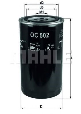 Фільтр масляний mahle iveco OC502