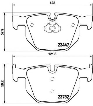 Колодки гальмові задні, дискові P06056 BREMBO