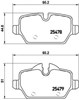 Комплект задніх колодок P06080 BREMBO