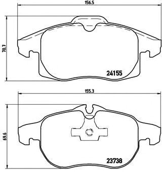 Колодки передні P10011 BREMBO