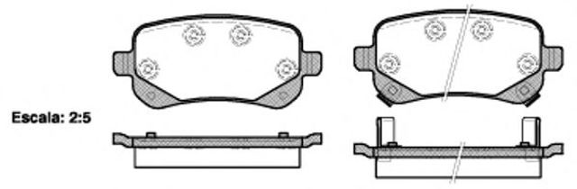 Колодки гальмівні дискові задні, комплект P1195302