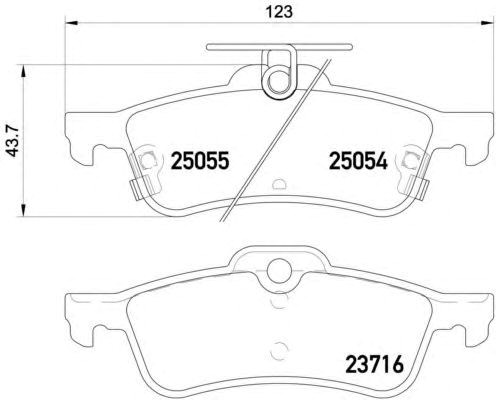 Комплект задніх колодок P28070 BREMBO