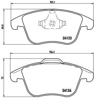 Колодки гальмівні передні, дискові P44020 BREMBO