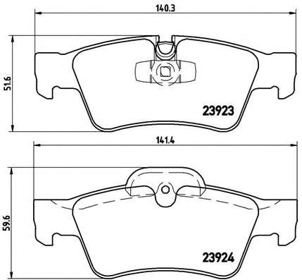 Комплект задніх колодок P50064 BREMBO