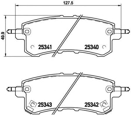 Задні гальмівні колодки P56082 BREMBO