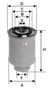 Bosch n4281 h=140mm  фільтр паливний диз, nissan 1,7-3,0: almera, sunny, vanette ford maverick 2,7 S1410NR