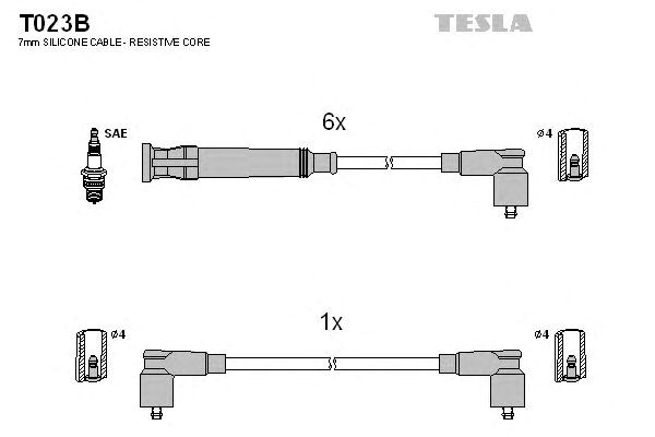 Комплект кабелiв запалювання T023B