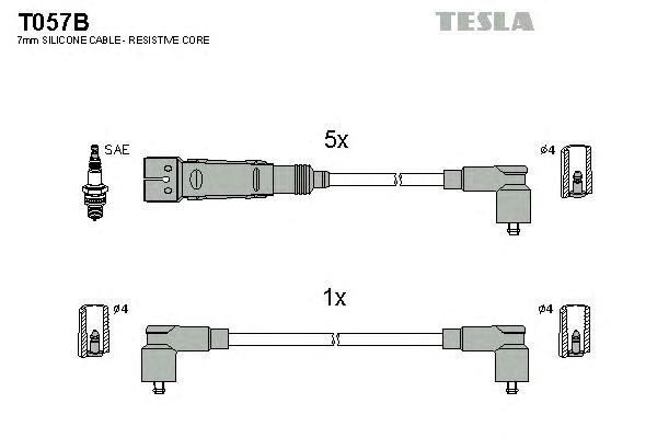 Комплект кабелiв запалювання T057B