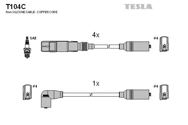 Проводи високовольтні T104C TESLA