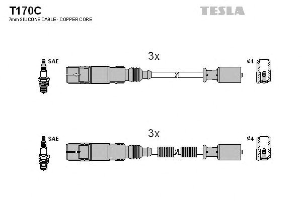 Провід високовольтні, комплект T170C TESLA