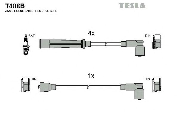 Комплект кабелiв запалювання T488B