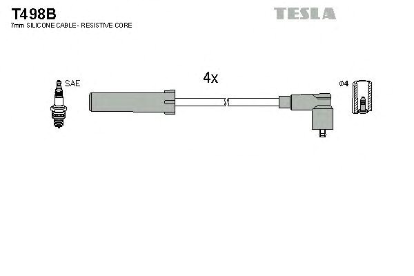 Комплект кабелів запалювання beru zef1044 T498B