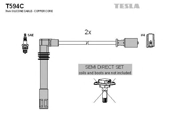 Комплект кабелів запалювання beru zef1367 T594C
