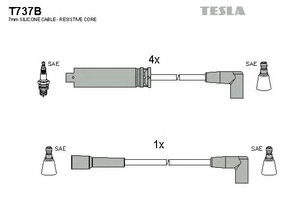 Комплект кабелiв запалювання T737B