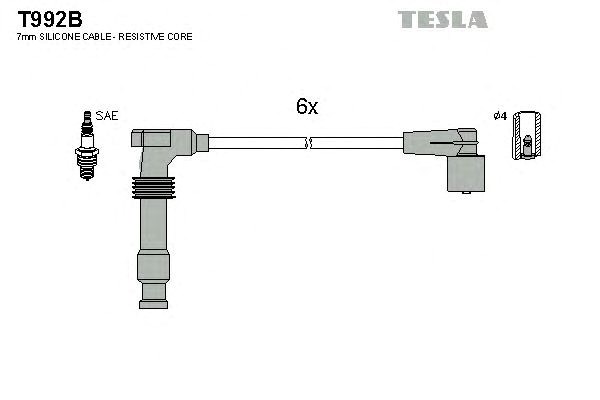 Провід високовольтні, комплект T992B TESLA