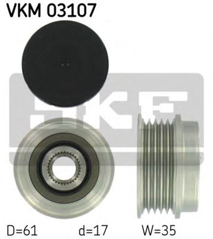 Шків генератора VKM03107 SKF