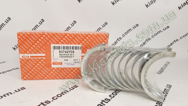 Вкладиші коленвала, корінні, комплект, стандарт (STD) 93742705 BIG TORQUE