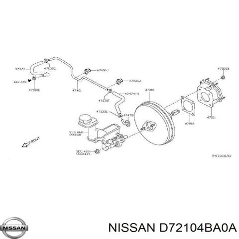 Підсилювач гальм вакуумний D72104BA0A NISSAN