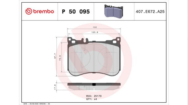 Гальмівні колодки P50095 BREMBO
