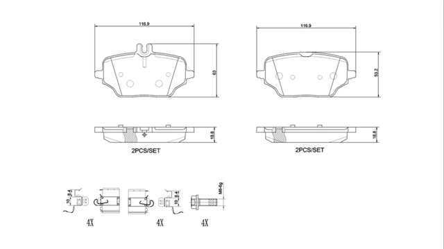 Колодки на гальмо задній дисковий P50162 BREMBO