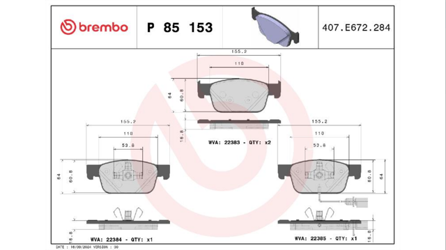 Дискові гальма P85153 BREMBO