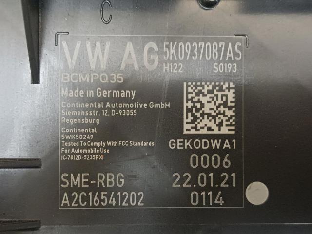 Блок управління комфорту 5K0937087AS VAG