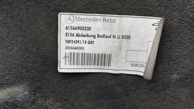 Підкрилок заднього крила, лівий A1566900330 MERCEDES