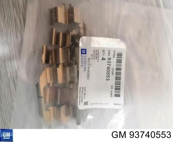 Комплект пружинок кріплення дискових колодок, передніх 93740553 GM