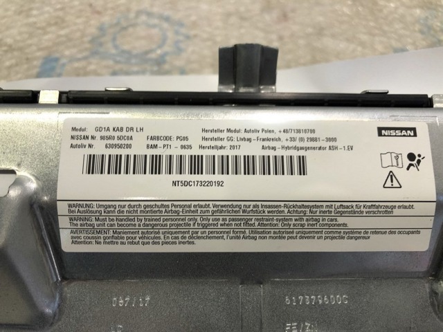 Подушка безпеки (AIRBAG) пасажирська, захисту колін 985R15DC0A NISSAN