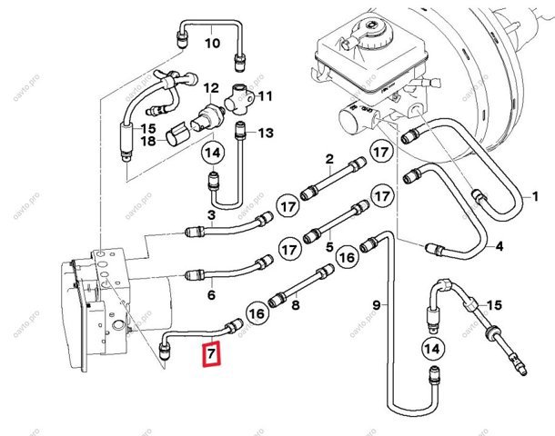 Шланг гальмівний задній, правий 34326760868 BMW