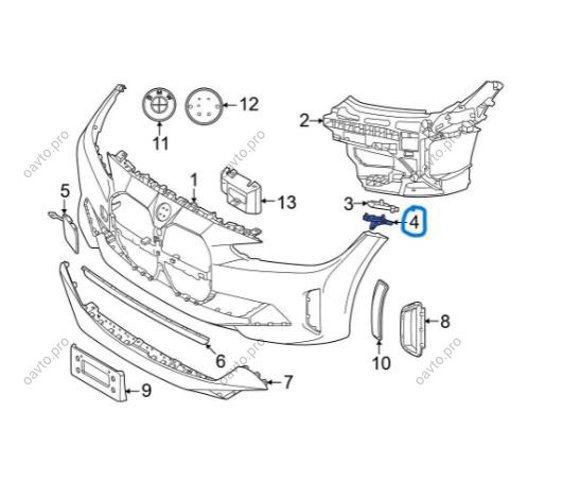 Напрямна переднього бампера, ліва 51118738611 BMW