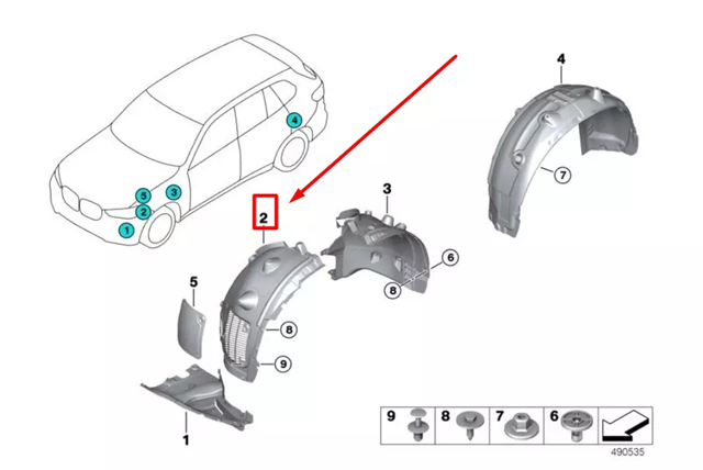 Підкрилок переднього крила, лівий передній 51717427505 BMW