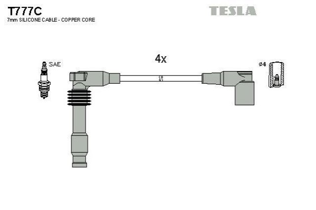 Комплект кабелів високовольтних daewoo leganza 1.8, 2.0 (вир-во parts-mall) T777C