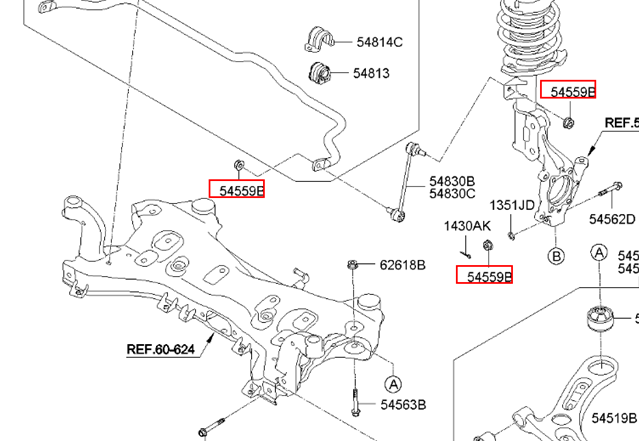 Гайка штока амортизатора переднього 545592E000 HYUNDAI
