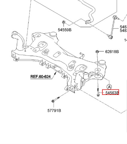 Болт переднього важеля, нижнього 545633K000 HYUNDAI
