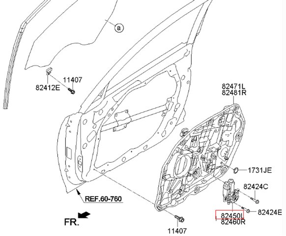 Мотор склопідйомника водійських дверей 824502T010 HYUNDAI