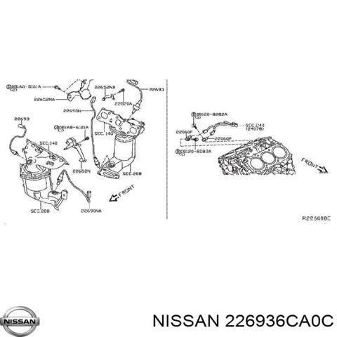 Лямбдазонд, датчик кисню до каталізатора 226936CA0C NISSAN